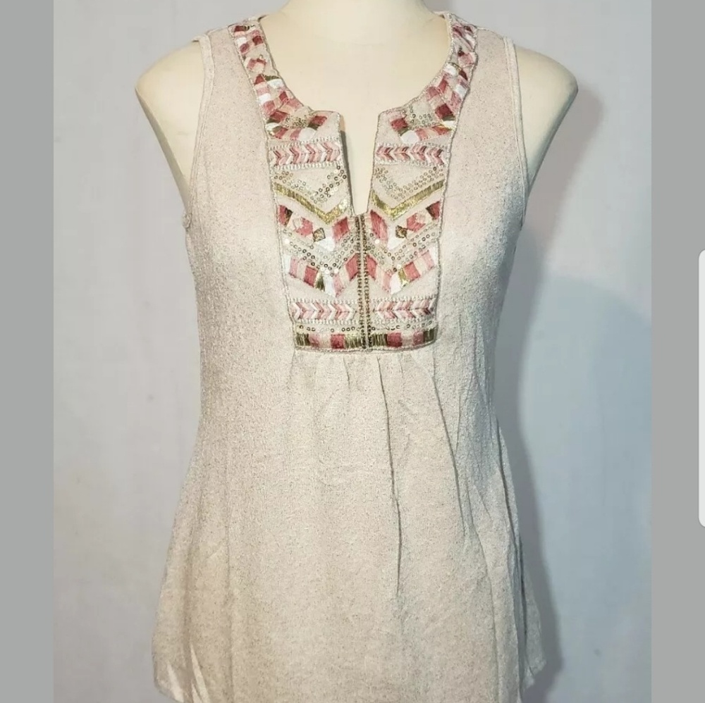 Women’s Knox Rose Sleeveless Embroidered Tan